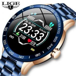MUNGO STORE שעונים LIGE ספורט שעון חכם מראה יוקרה מנירוסטה עמיד למים מד צעדים ומדד קצב לב